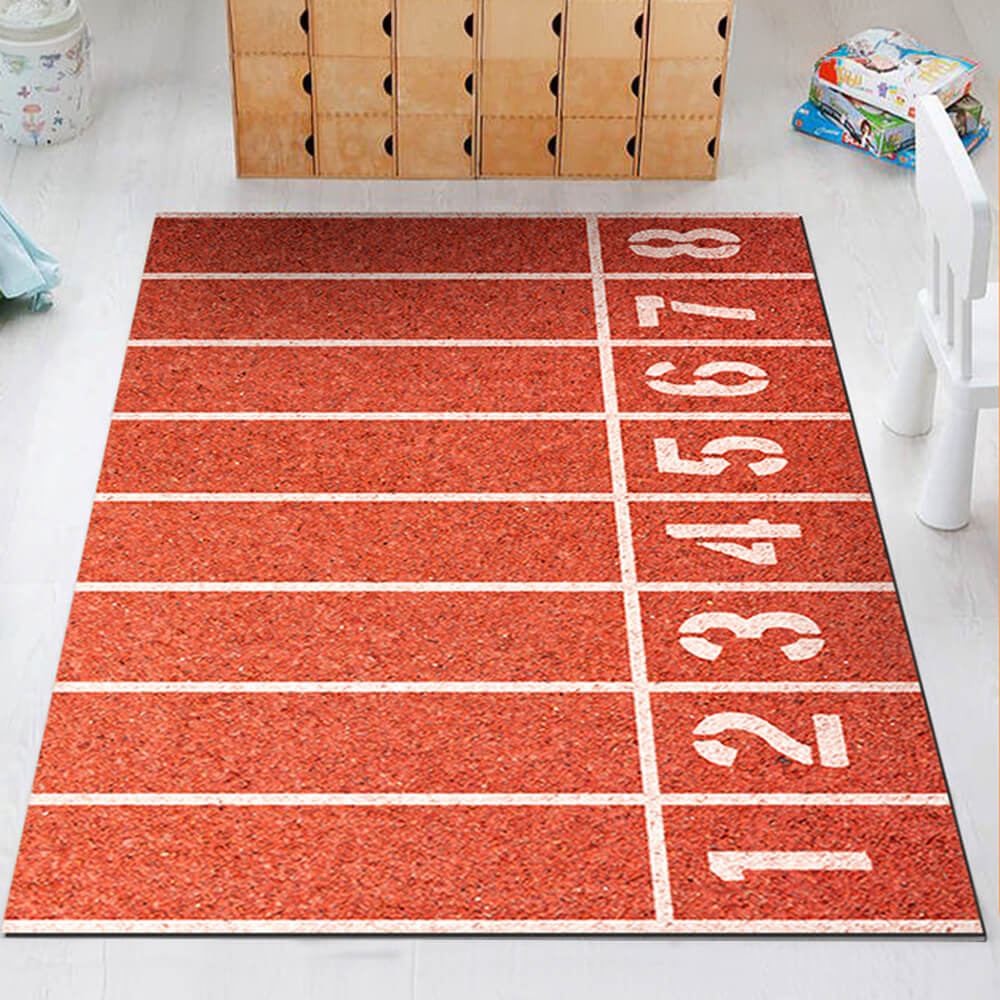 "Lebhafter Heimdekor-Teppich mit Fußballfeld-Design, rutschfestem Untergrund und kratzfestem Material, ideal für Familien"