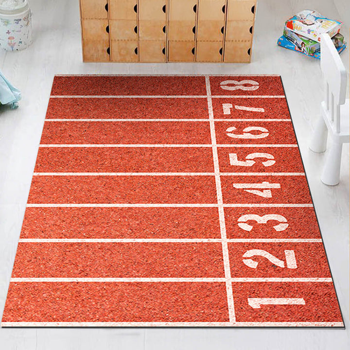 "Lebhafter Heimdekor-Teppich mit Fußballfeld-Design, rutschfestem Untergrund und kratzfestem Material, ideal für Familien"
