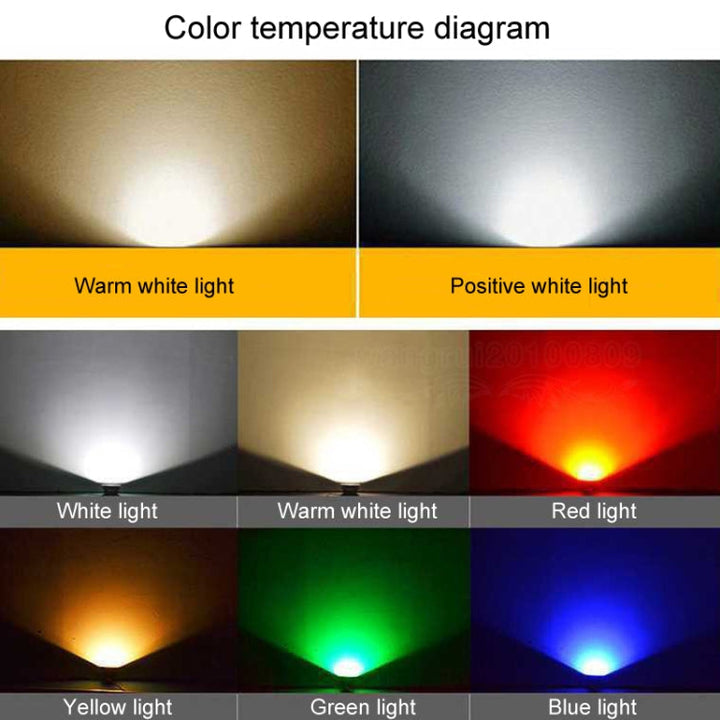 "LED Flutlicht COB Lampe, wetterfest, 20W, 7 Farben, aus Druckguss-Aluminium, IP65, für Außenbeleuchtung, 360° drehbar"