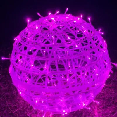 LED-Lichtkugel aus Rattan mit warmem Licht, wasserdicht für Innen und Außen, dekorative Beleuchtung, 20 cm Durchmesser.