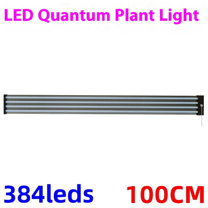 "LED Pflanzenlampe Vollspektrum, energieeffizient, mit Zugschalter, ideal für gesundes Pflanzenwachstum in Innenräumen."