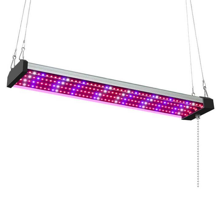 "LED Pflanzenlampe Vollspektrum, energieeffizient, mit Zugschalter, ideal für gesundes Pflanzenwachstum in Innenräumen."