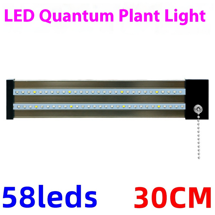 "LED Pflanzenlampe Vollspektrum, energieeffizient, mit Zugschalter, ideal für gesundes Pflanzenwachstum in Innenräumen."