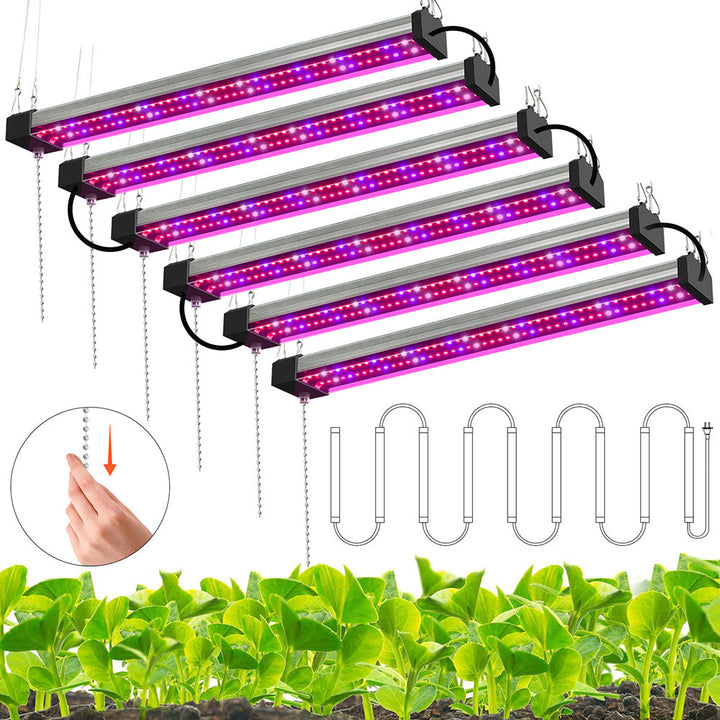 "LED Pflanzenlampe Vollspektrum, energieeffizient, mit Zugschalter, ideal für gesundes Pflanzenwachstum in Innenräumen."