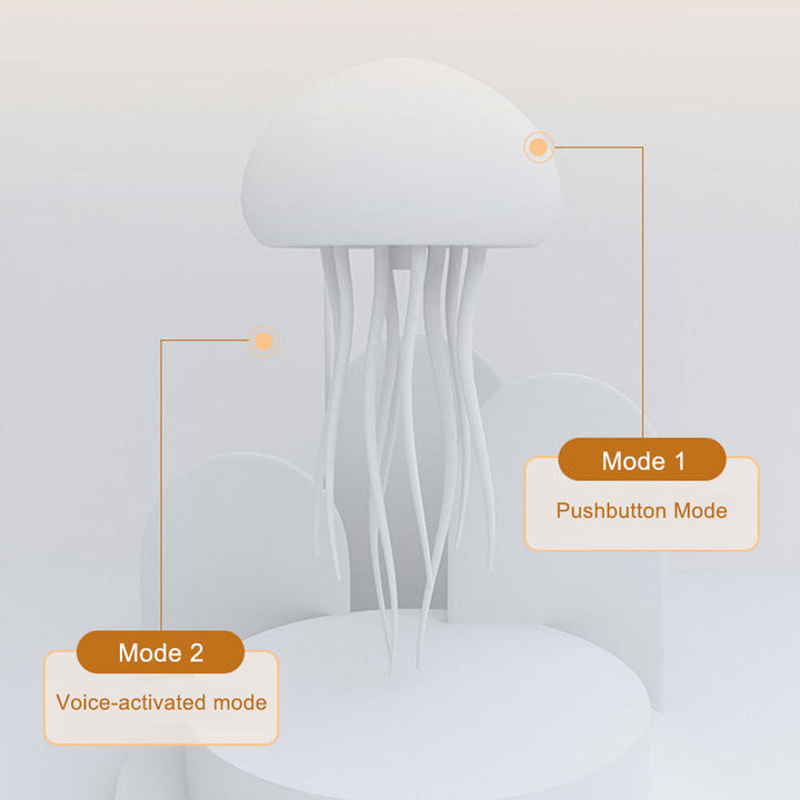 "LED Quallenlampe mit faszinierendem Licht, das täuschend echte Quallen im Wasser zeigt, für entspannende Atmosphäre."