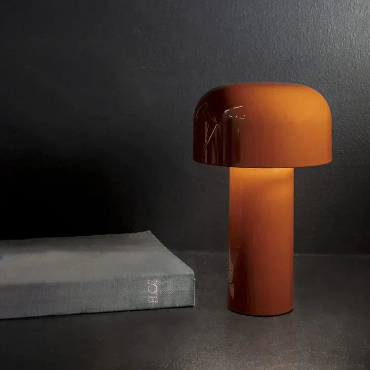 "LED Tischlampe in modernem Design mit dreifarbiger Dimmfunktion, warme, kühle und neutrale Lichtmodi sichtbar"