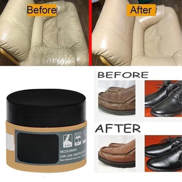 "Lederpflegecreme für strahlendes Leder, beige in Dose, sorgt für Glanz und Schutz von verblasstem Leder, vielseitig anwendba