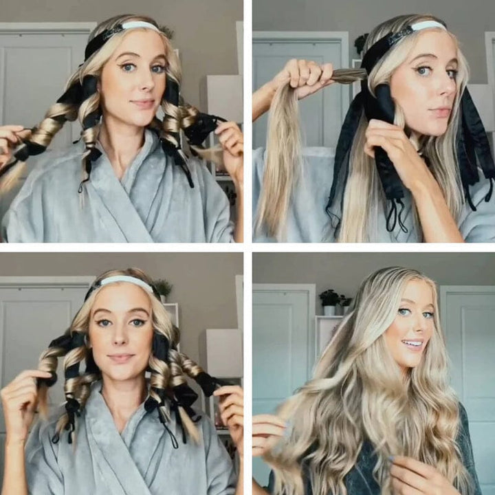 "LockenLeicht™️: sanftes Styling ohne Hitze, leicht & tragbar, ideal für schonende Locken in beige, weinrot, schwarz"