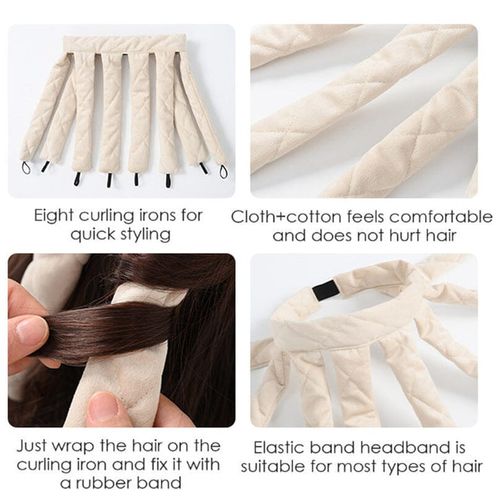 "LockenLeicht™️: sanftes Styling ohne Hitze, leicht & tragbar, ideal für schonende Locken in beige, weinrot, schwarz"
