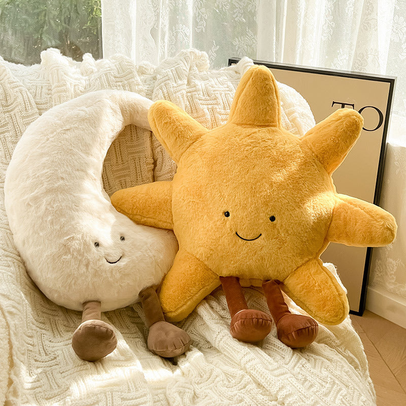 "Magisches Sonne-Mond-Kissen, weiches Design aus Polyester/Baumwolle, ideal für Dekor im Wohn- oder Schlafzimmer."