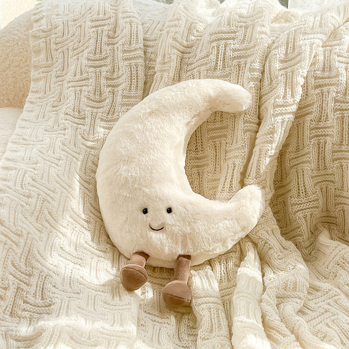 "Magisches Sonne-Mond-Kissen, weiches Design aus Polyester/Baumwolle, ideal für Dekor im Wohn- oder Schlafzimmer."