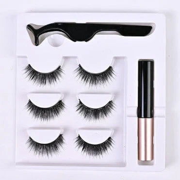 "Magnetische Wimpernverlängerung für mehr Volumen, natürliche Optik, einfaches Anbringen ohne Kleber, glamouröser Look."