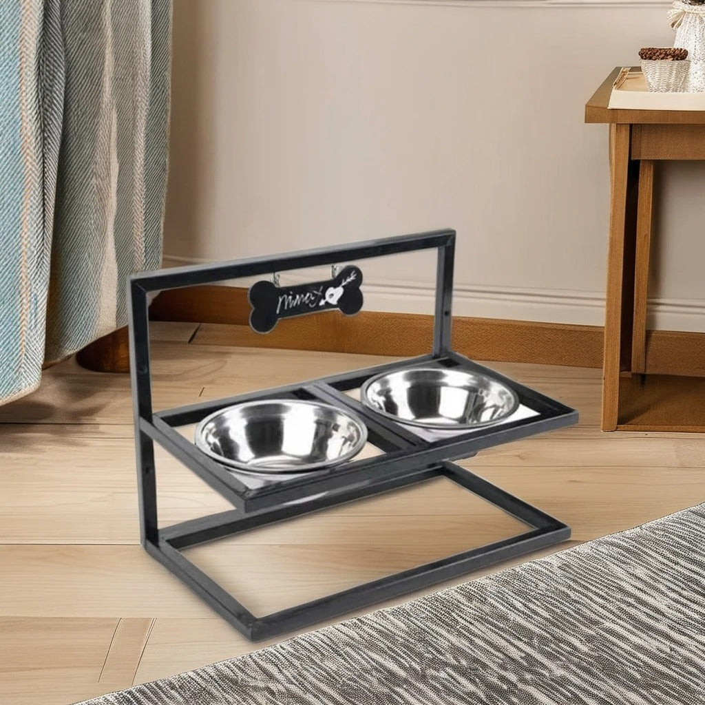 Gamelle surélevée pour chien avec 2 gamelles