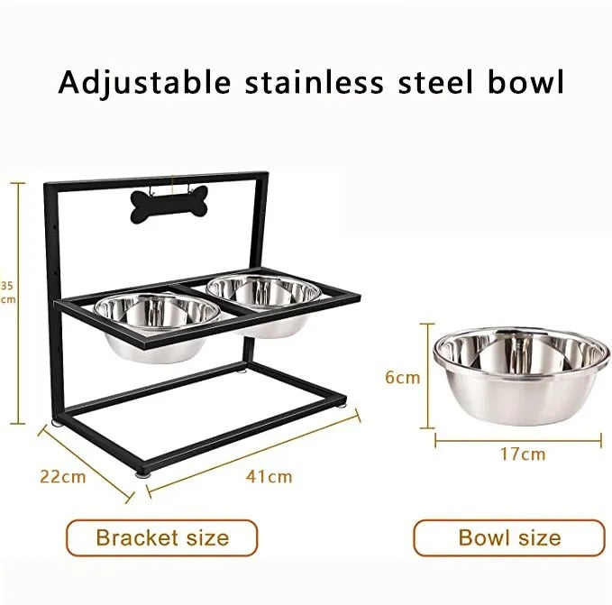 Gamelle surélevée pour chien avec 2 gamelles