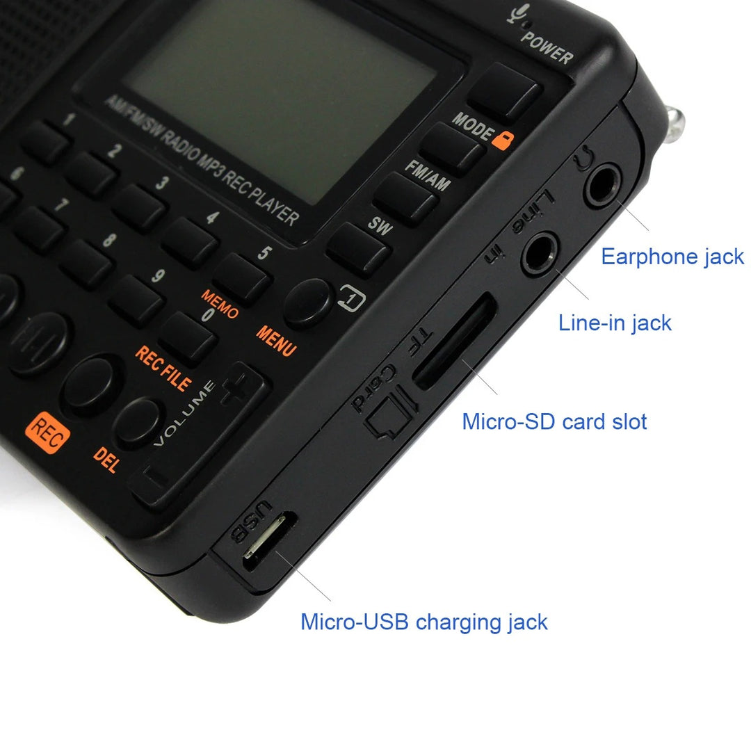 Tragbares Multiband-Radio mit Aufnahmefunktion