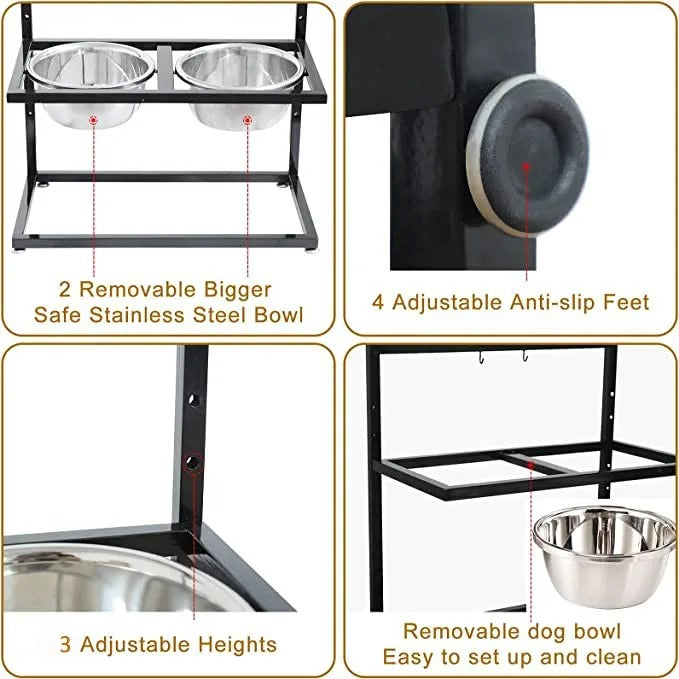 Gamelle surélevée pour chien avec 2 gamelles