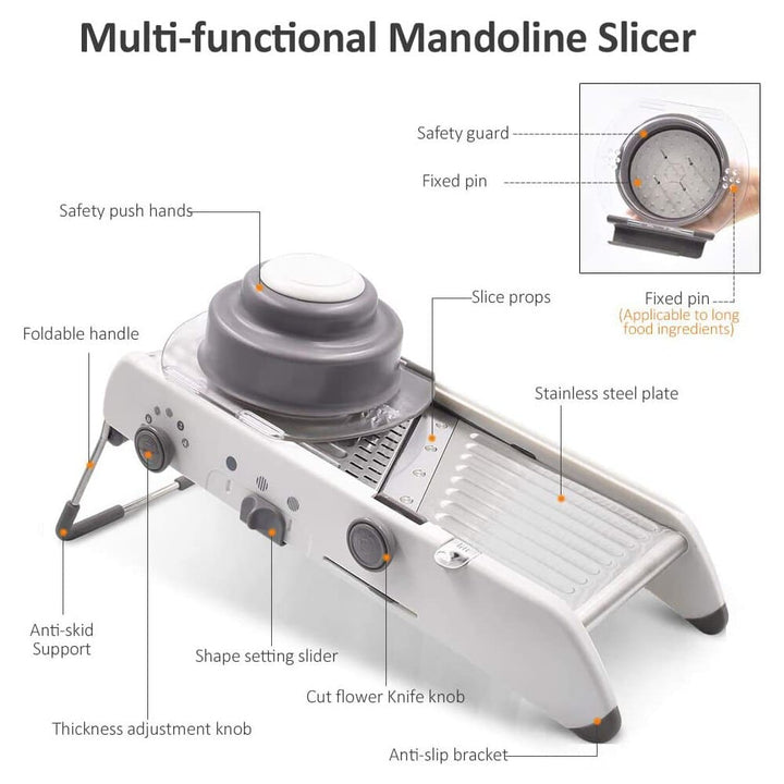"Mandoline Gemüseschneider aus Edelstahl für präzise Gemüsehobel-Schnitte, verstellbare Klinge, robust und vielseitig"