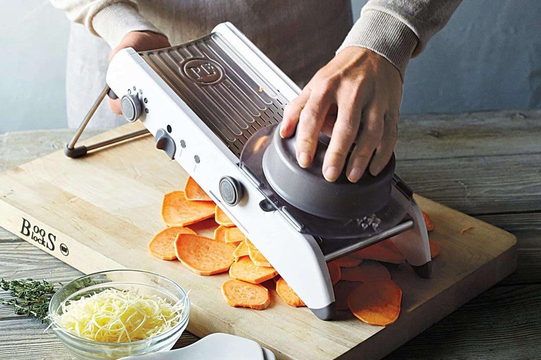"Mandoline Gemüseschneider aus Edelstahl für präzise Gemüsehobel-Schnitte, verstellbare Klinge, robust und vielseitig"