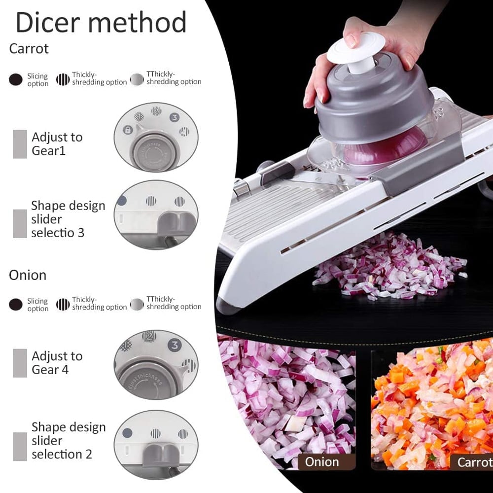 "Mandoline Gemüseschneider aus Edelstahl für präzise Gemüsehobel-Schnitte, verstellbare Klinge, robust und vielseitig"
