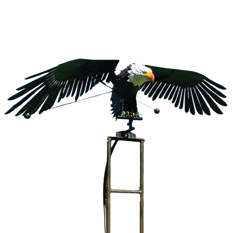"Metallvogel Deko für Garten: Adler mit beweglichen Flügeln, kunstvoll gestaltet, wetterbeständig für magischen Outdoor-Touch