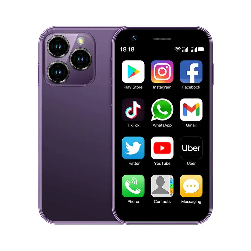 "Mini Android-Smartphone, 3-Zoll-Touchscreen, Dual-SIM, kompakte Größe, technologie, mobil, funktionsreich, schwarz"