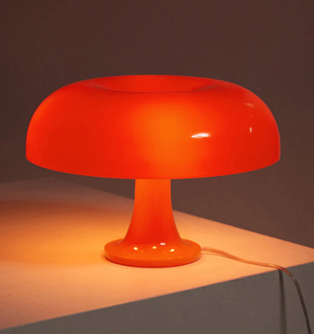 "Minimalistische LED-Pilz-Tischlampe mit modernem Design, warmem Licht; ideal für Schlafzimmer und Wohnzimmer"