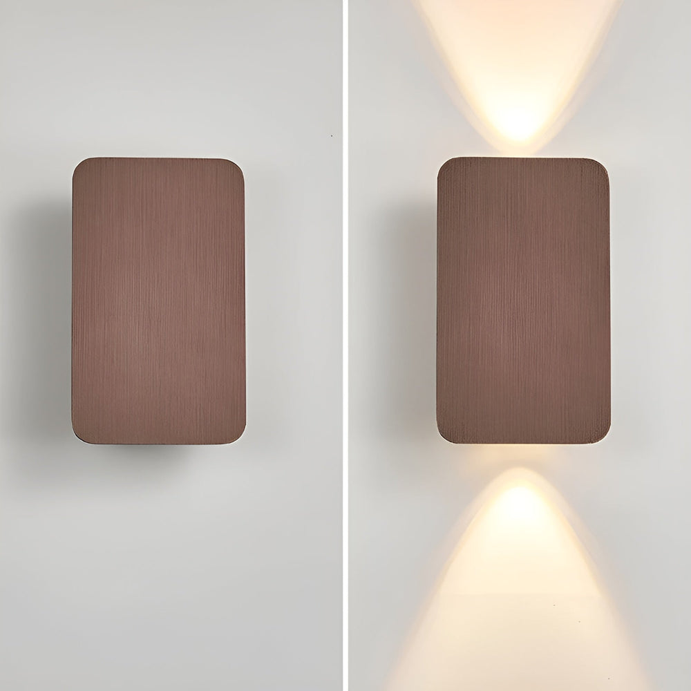 Minimalistische LED-Wandleuchte für stilvolles Wohnen, rechteckiges Design, warme Lichtquelle, energieeffizient, Aluminium.