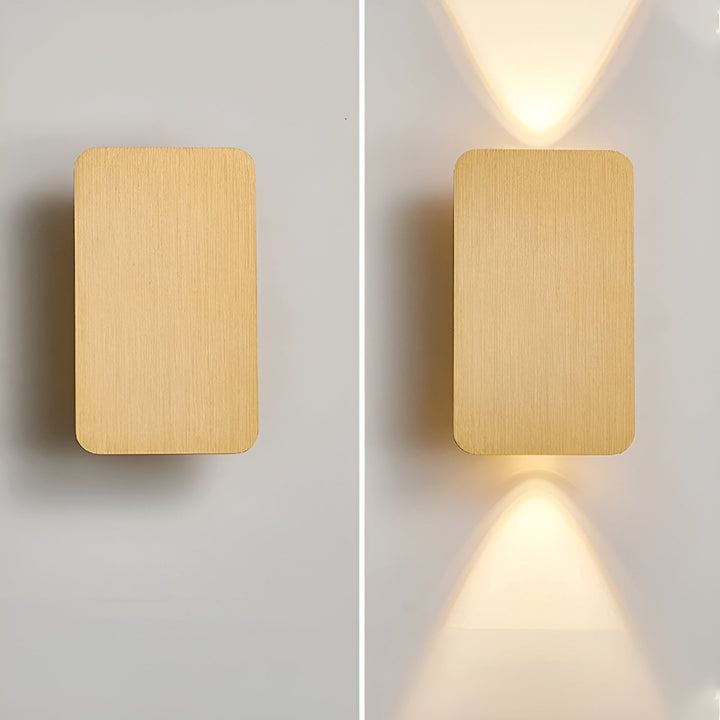 Minimalistische LED-Wandleuchte für stilvolles Wohnen, rechteckiges Design, warme Lichtquelle, energieeffizient, Aluminium.