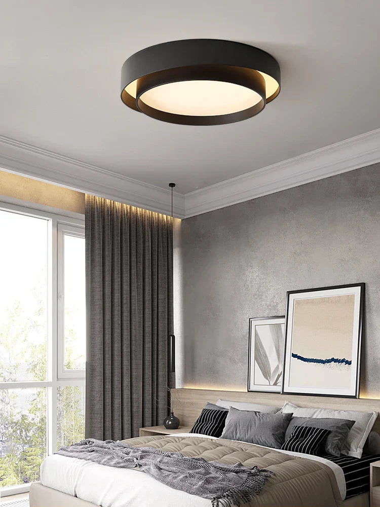 "Minimalistische NordicAura LED Deckenleuchte in Weiß, flaches Design, energieeffizient, gleichmäßige Beleuchtung für Wohnzim