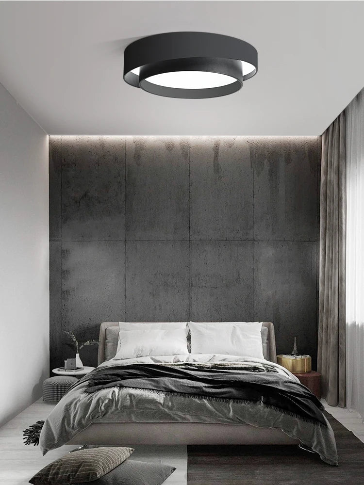 "Minimalistische NordicAura LED Deckenleuchte in Weiß, flaches Design, energieeffizient, gleichmäßige Beleuchtung für Wohnzim