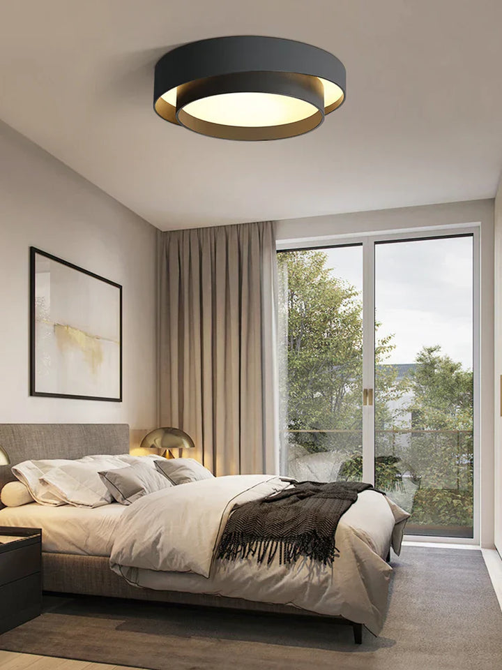 "Minimalistische NordicAura LED Deckenleuchte in Weiß, flaches Design, energieeffizient, gleichmäßige Beleuchtung für Wohnzim