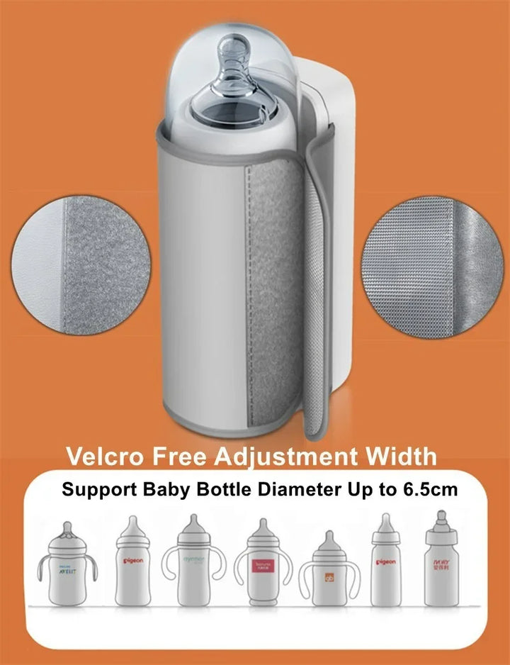 "Mobiler Babyflaschenwärmer mit digitaler Anzeige und Temperaturkontrolle, schlankes Design, kompakt, tragbar."