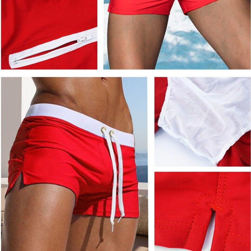 "Moderne Badehose 2024 in Armee grün, elegantes Design, Komfortbund, ideal für Strand oder Schwimmbad, stilvoller Look"