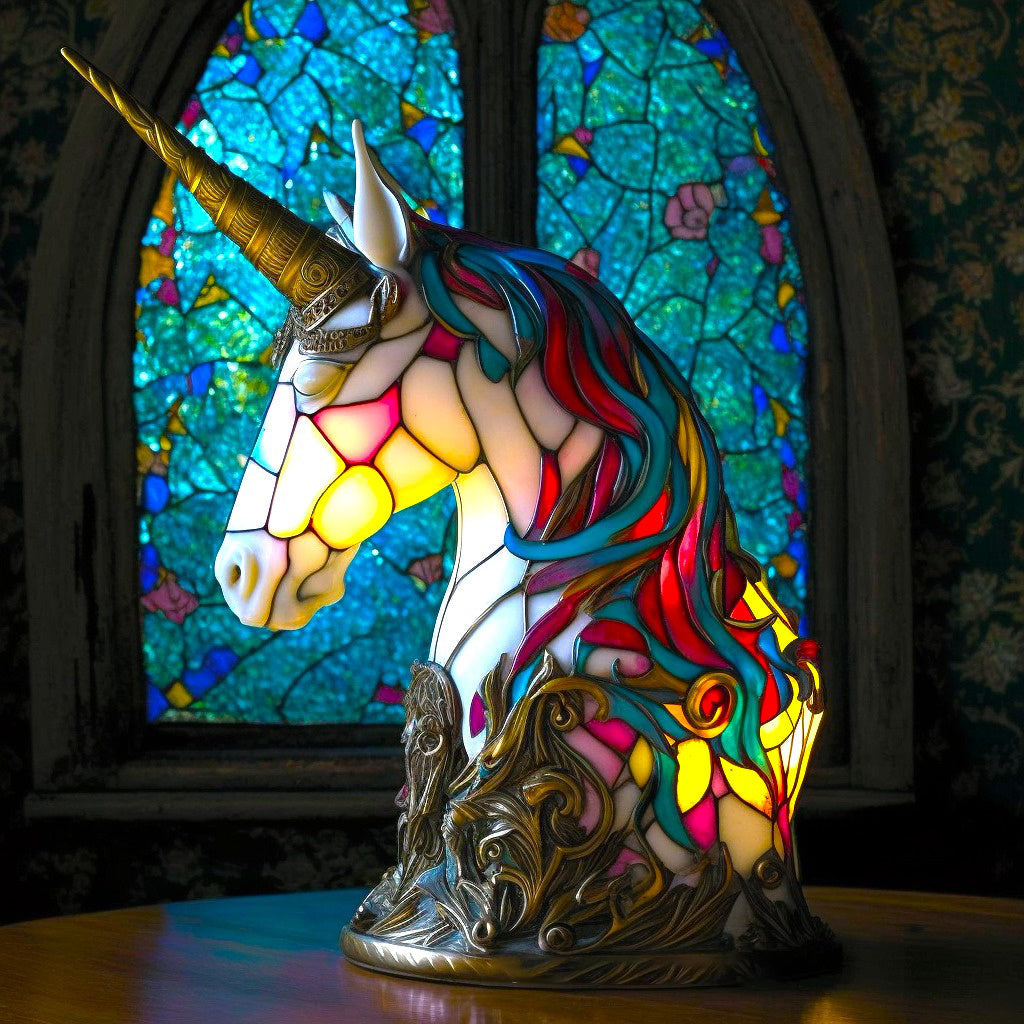 "Moderne Kunsttischleuchte in Tiffany-Stil, buntes Design, verleiht Räumen ein stilvolles und elegantes Ambiente."