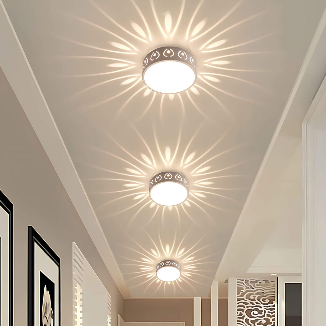 "Moderne LED-Deckenleuchte, energieeffizient mit 30 cm Durchmesser, ideal für Flur oder Balkon, in Felwit und Warmweiß."