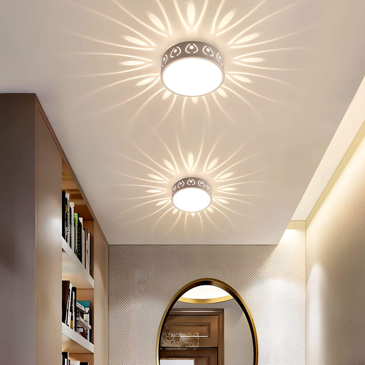 "Moderne LED-Deckenleuchte, energieeffizient mit 30 cm Durchmesser, ideal für Flur oder Balkon, in Felwit und Warmweiß."