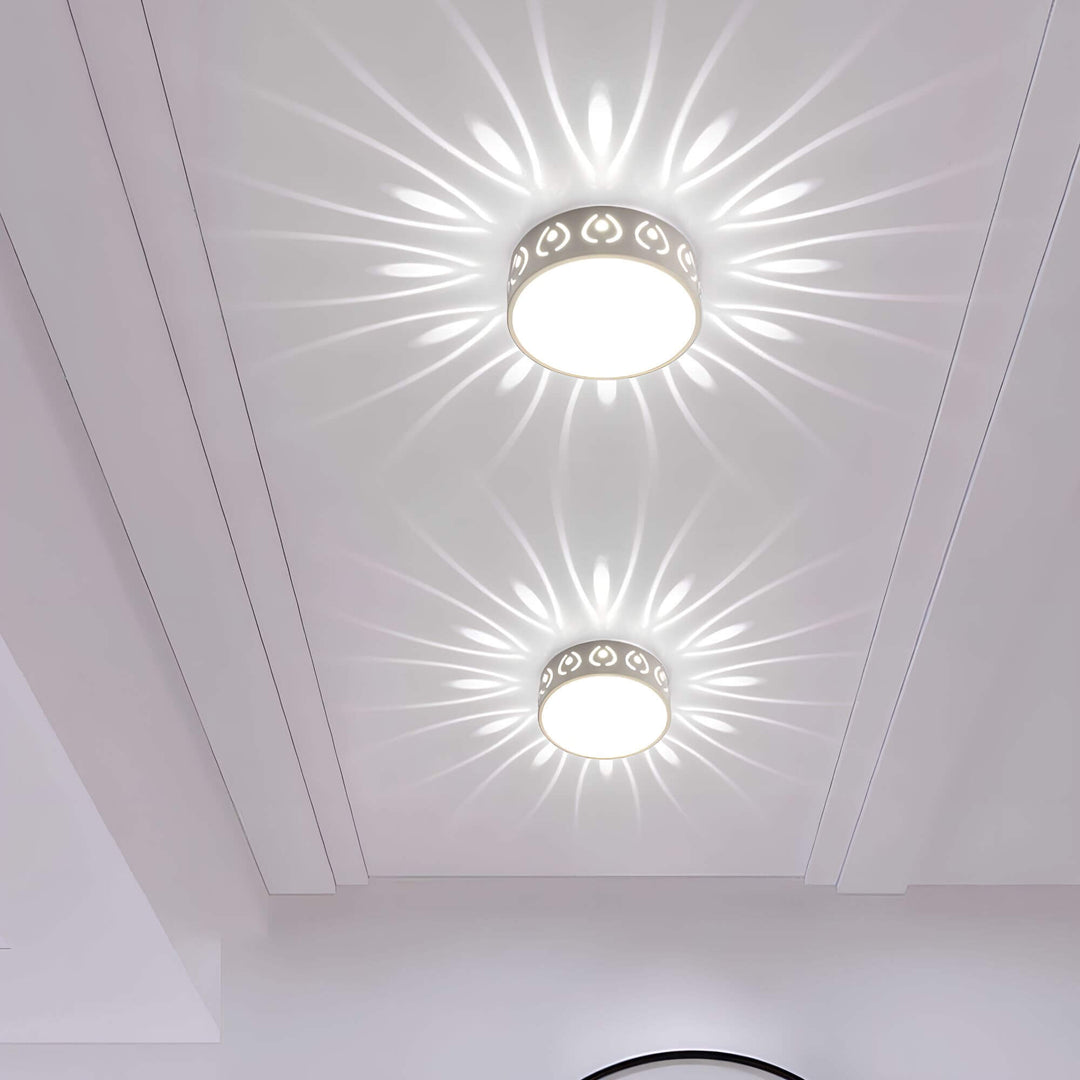 "Moderne LED-Deckenleuchte, energieeffizient mit 30 cm Durchmesser, ideal für Flur oder Balkon, in Felwit und Warmweiß."