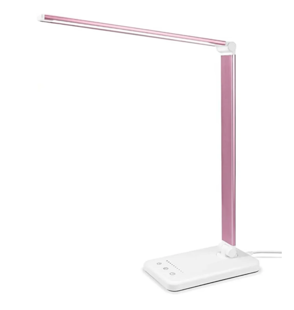 "Moderne LED-Tischlampe mit flexiblem Design, USB-Ladefunktion, verstellbarem Lichtwinkel und nachhaltiger LED-Technologie."