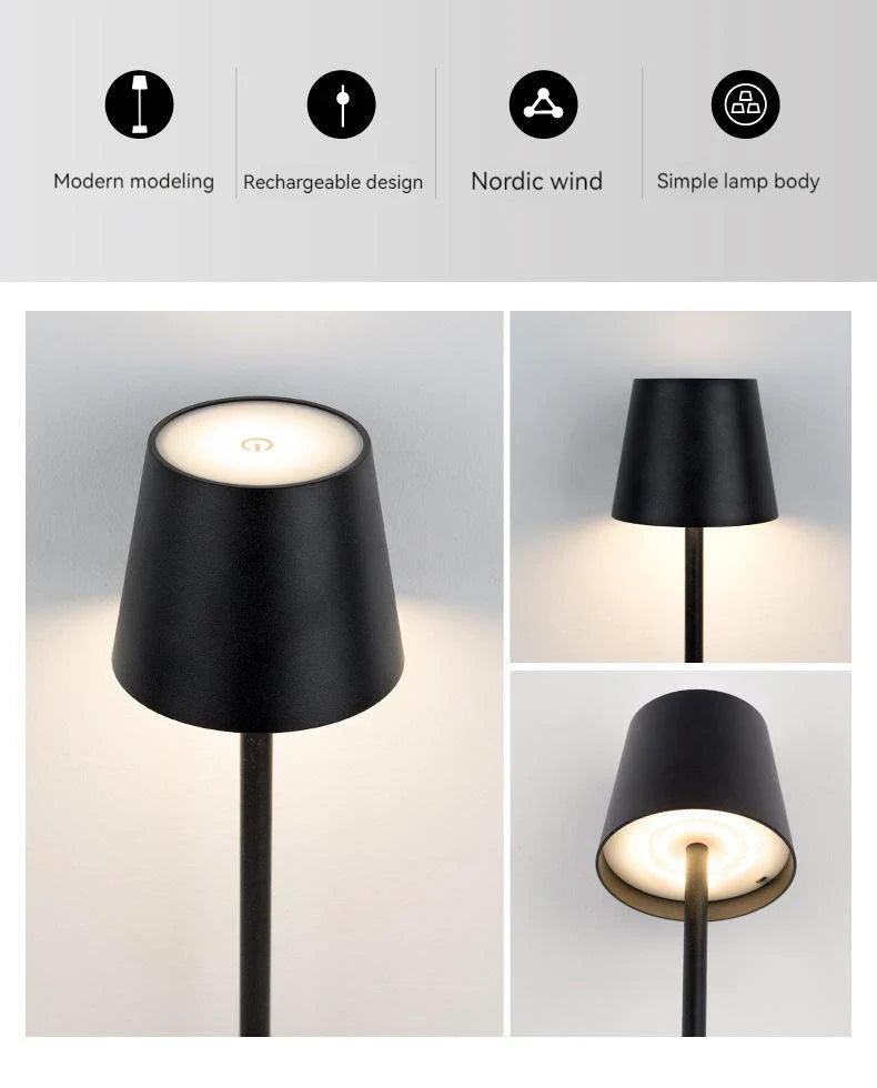 "Moderne Touch LED-Tischleuchte, stilvolle Optik, minimalistisch, energieeffizient, berührungssteuerung für Wohnräume."