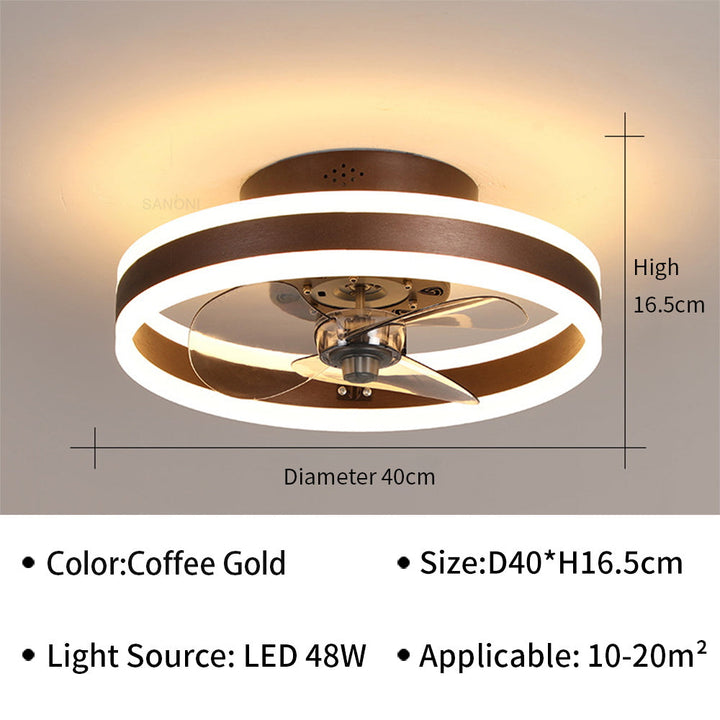 "Moderner LED-Deckenventilator mit eleganten Flügeln und integrierter LED-Beleuchtung, perfekt für Wohn- oder Büroräume."