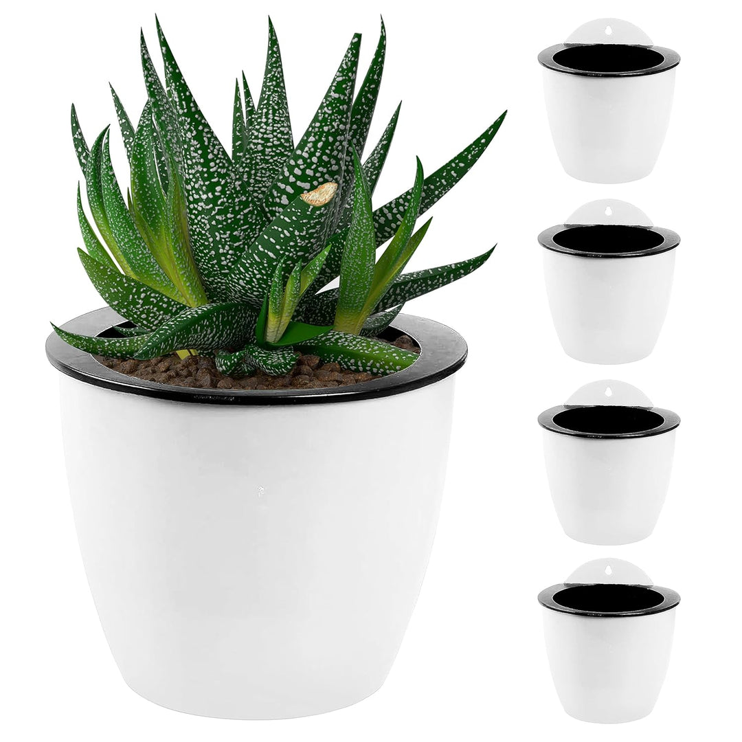 "Moderner, selbstbewässernder Hängepflanztopf mit stilvollem Design für Wandmontage – ideal für drinnen und draußen."
