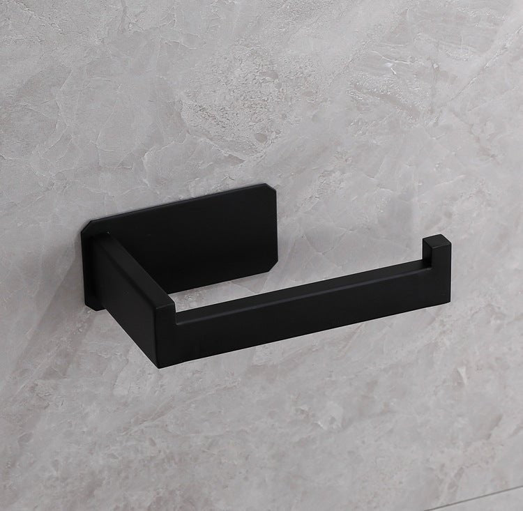 "Moderner Toilettenpapierhalter aus Edelstahl, bohrfreies Design, elegant, in Silber oder Schwarz, für jedes Badezimmer."