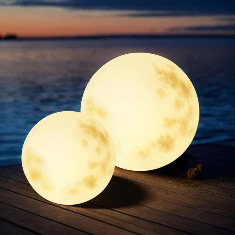 Mondlicht Gartenlampe, wetterbeständig, LED, USB-Ladung, inspiriert vom Mond, warmweißes Licht, stimmungsvolle Außenbeleuchtu