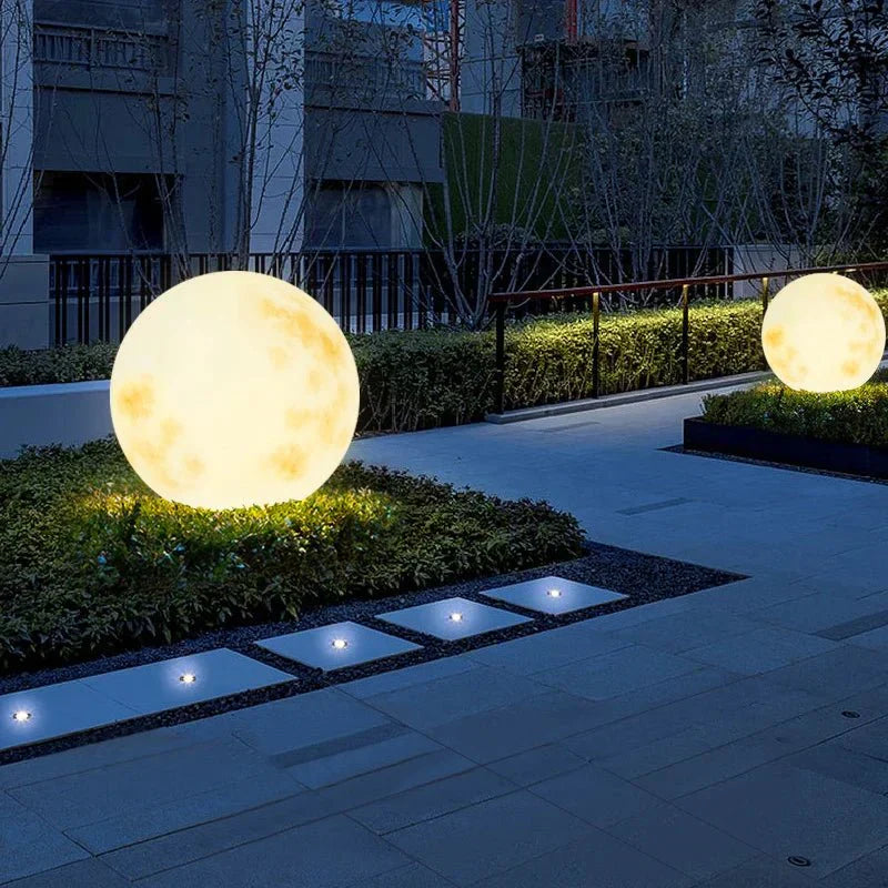 Mondlicht Gartenlampe, wetterbeständig, LED, USB-Ladung, inspiriert vom Mond, warmweißes Licht, stimmungsvolle Außenbeleuchtu