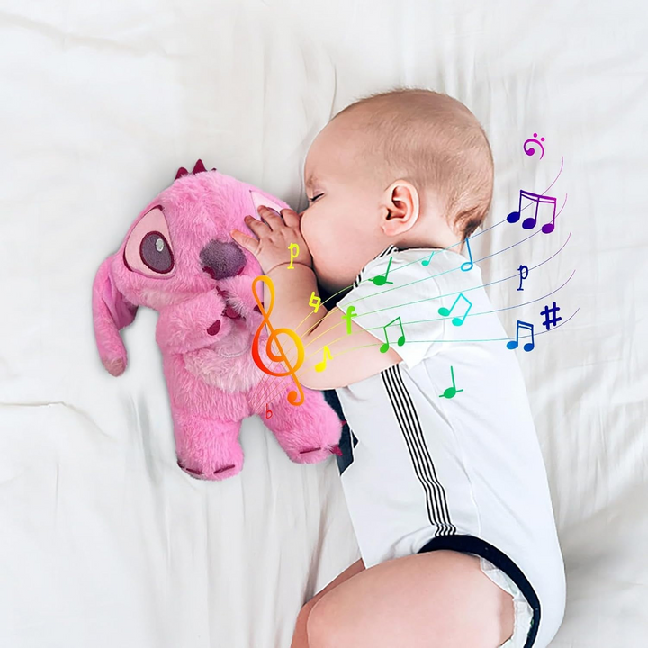 "Niedliches Stofftier Stitch mit integrierten Lichtern und Musik, ideal für beruhigenden Schlaf und Disney-Fans."