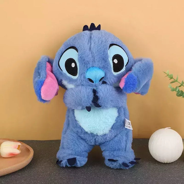 "Niedliches Stofftier Stitch mit integrierten Lichtern und Musik, ideal für beruhigenden Schlaf und Disney-Fans."