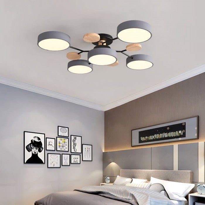 "Nordic LED-Deckenleuchte, verzweigtes Design, skandinavisch, mattweiß, warmweißes Licht, energieeffizient, 60 cm Durchmesser