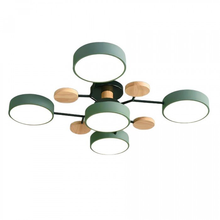 "Nordic LED-Deckenleuchte, verzweigtes Design, skandinavisch, mattweiß, warmweißes Licht, energieeffizient, 60 cm Durchmesser