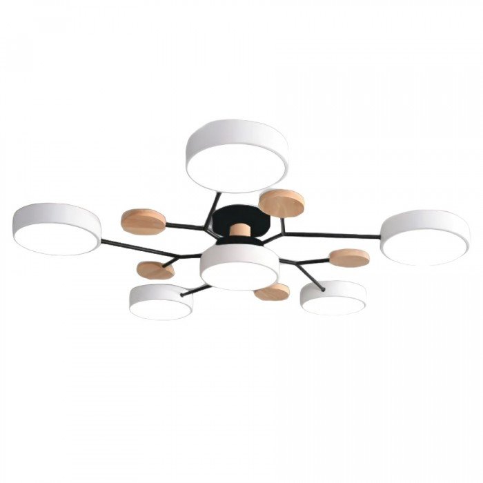 "Nordic LED-Deckenleuchte, verzweigtes Design, skandinavisch, mattweiß, warmweißes Licht, energieeffizient, 60 cm Durchmesser