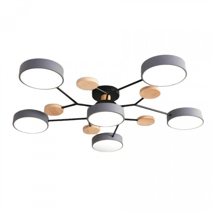 "Nordic LED-Deckenleuchte, verzweigtes Design, skandinavisch, mattweiß, warmweißes Licht, energieeffizient, 60 cm Durchmesser